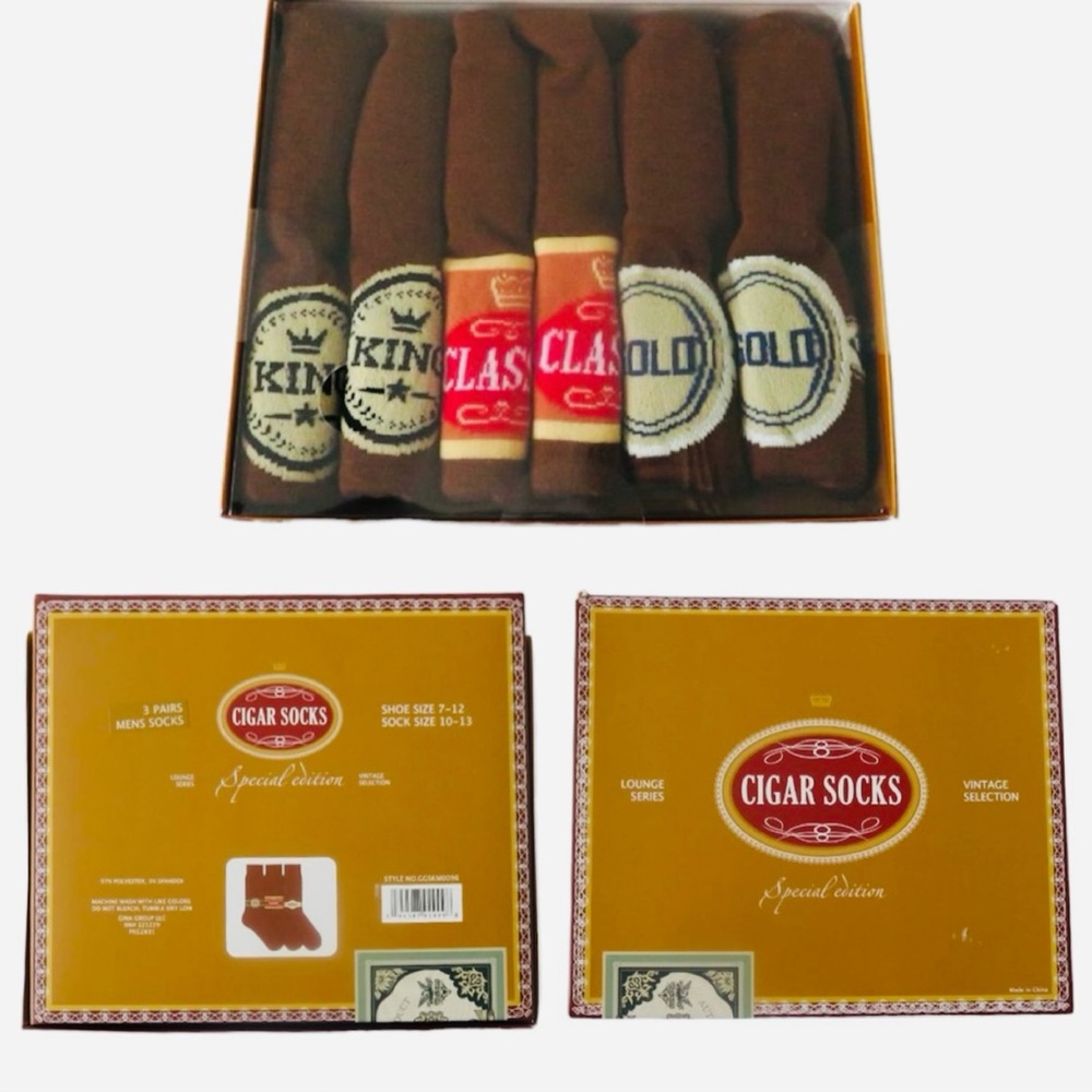 New Special Edition Men’s Cigar Box Socks-Set of 3 pairs